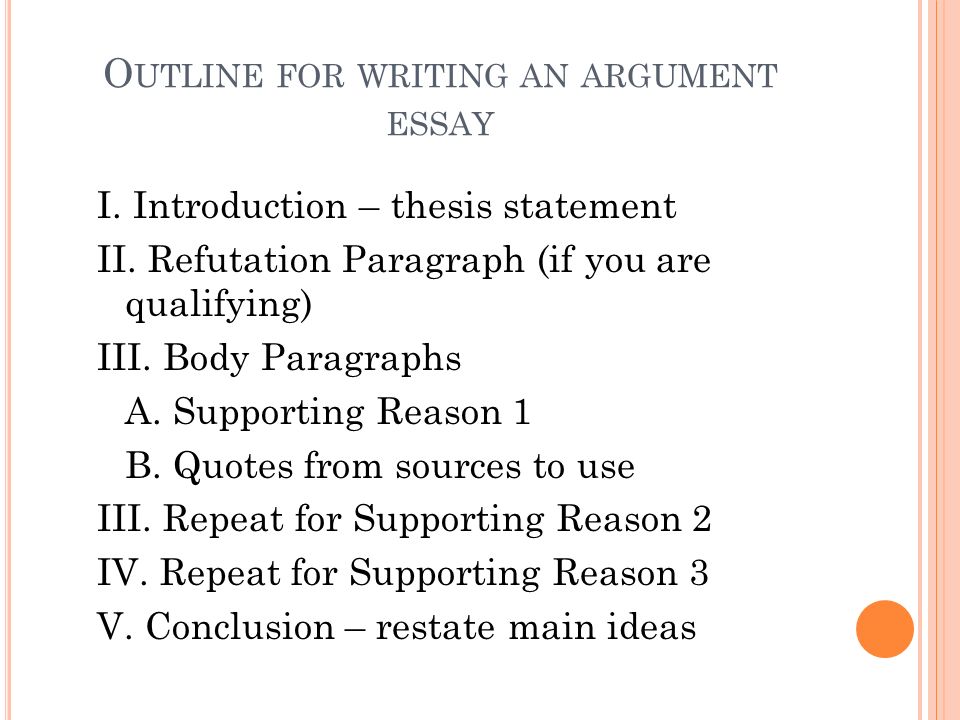 Qualifying statements for a thesis